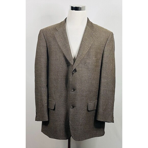 Talbots Mens 46R Sport Coat 100% Wool Gold Knit Three Button Fully Lined Formal - Picture 2 of 8